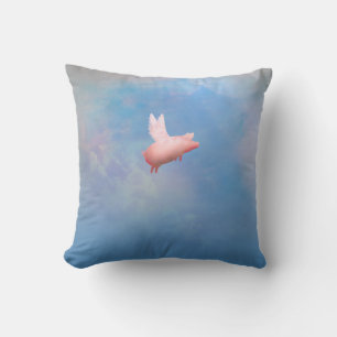 Flying Pig Throw Pillow