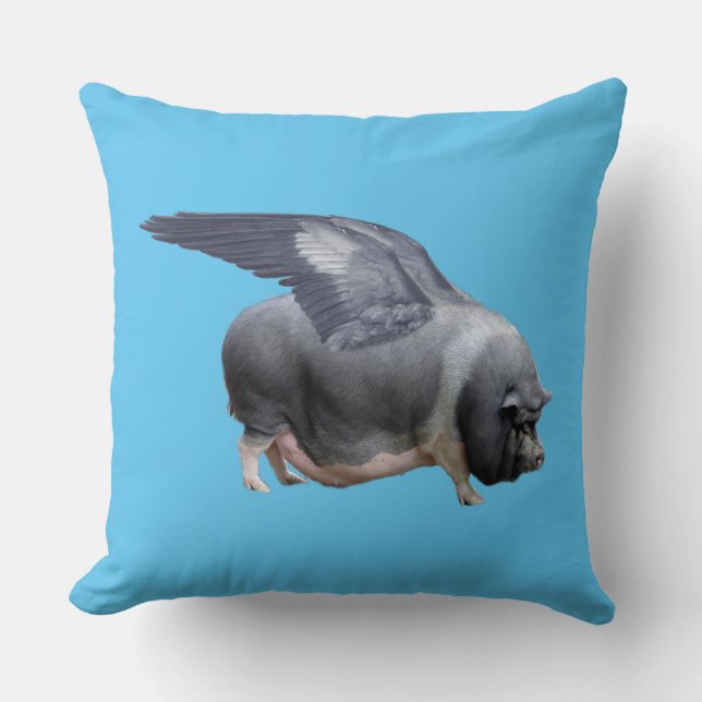 flying pig throw pillow (Front)