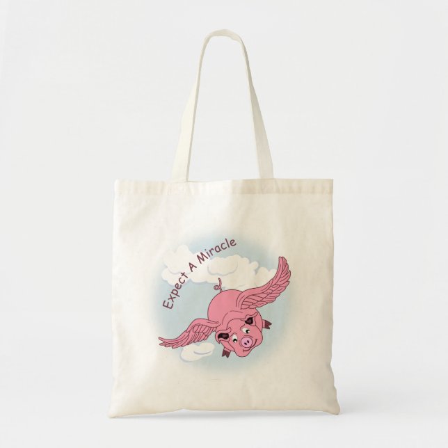 Flying Pig Tote Bag (Front)
