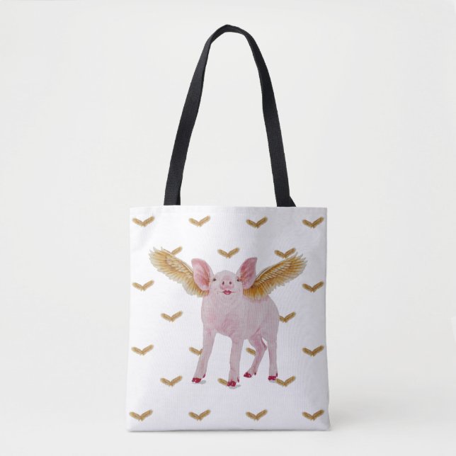 Flying Pig Tote Bag (Front)