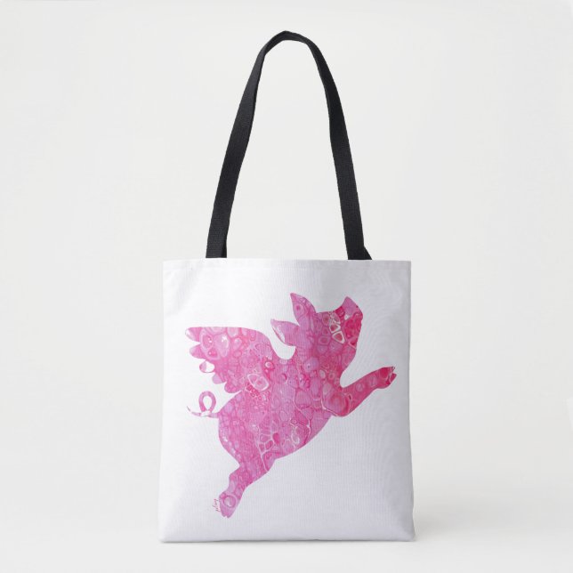 Flying Pig Tote Bag, Flying pig gifts, (Front)