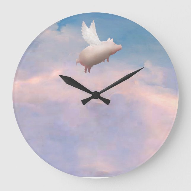 flying pig wall clock (Front)