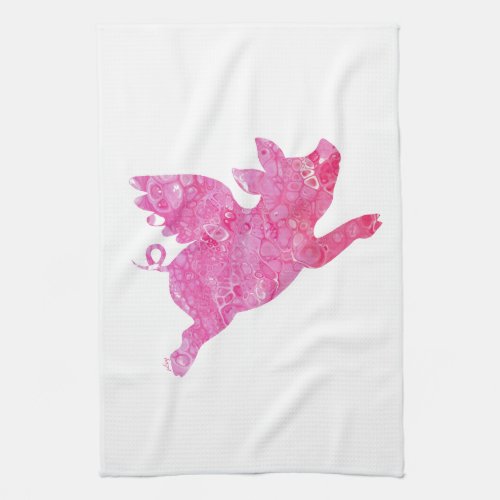 Flying Pig When Pigs Fly Kitchen Towel