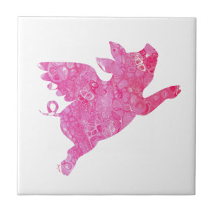 Flying Pig, When Pigs Fly, Pig Gifts, Pig Art, Ceramic Tile