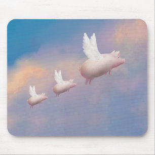 flying pig with flying piglets mouse pad