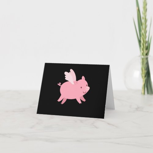 Flying Pig with Wings Fly Pig Lovers Card