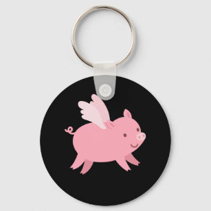 Flying Pig with Wings Fly Pig Lovers Keychain