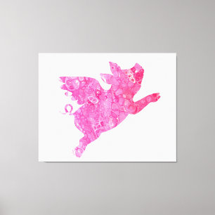 Flying Pig Wrapped Canvas Art