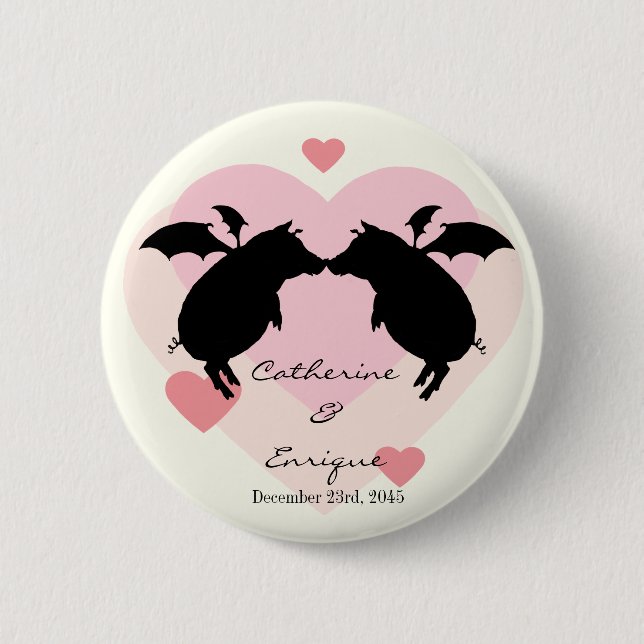 Flying piggies button (Front)