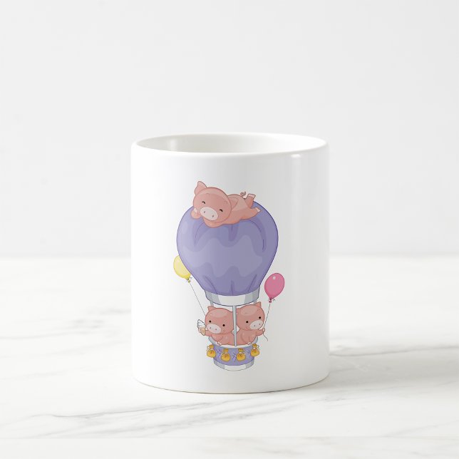 Flying Piggies in Hot Air Balloon Coffee Mug (Creator Uploaded)