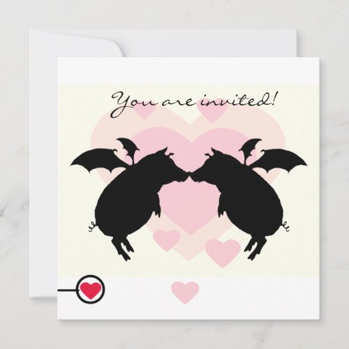 Flying piggies invitations