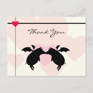 Flying piggies postcard