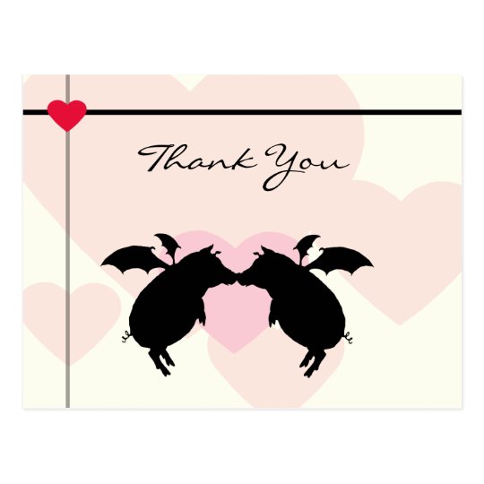 Flying piggies postcard