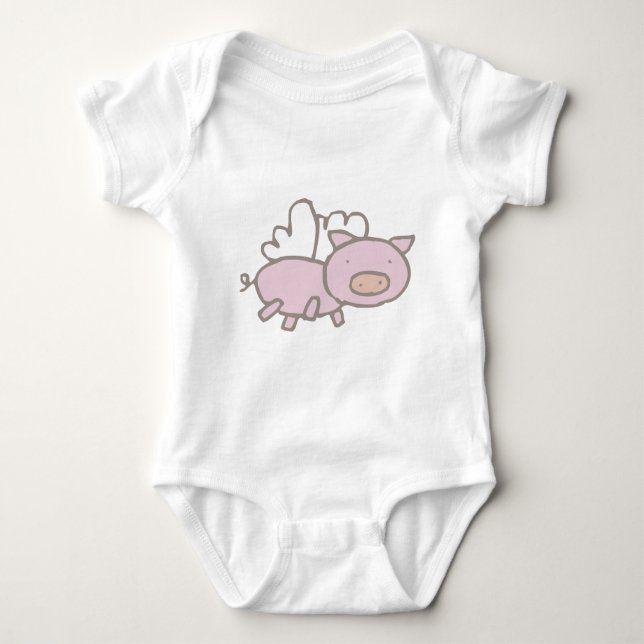 Flying Piggy Baby Bodysuit (Front)
