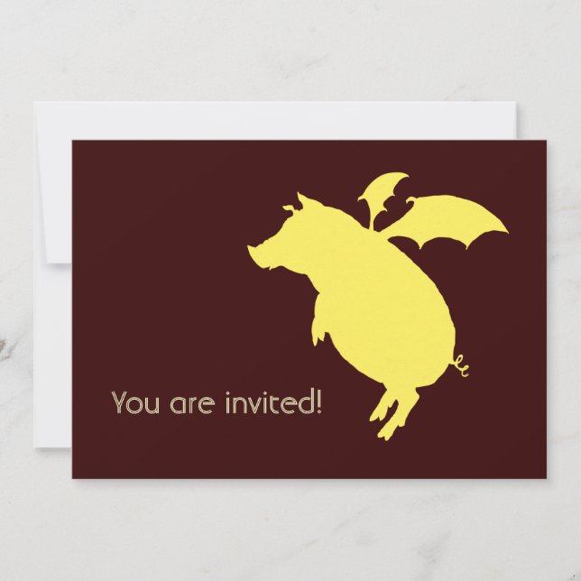 Flying piggy invitation (Front)