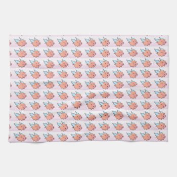 Flying Piglet Kitchen Towel by PinkDaisyCreations at Zazzle