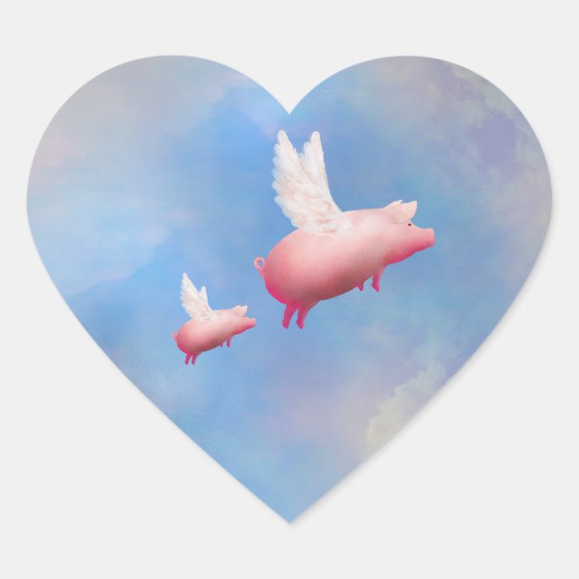 Flying piglet with her mom sticker (Front)