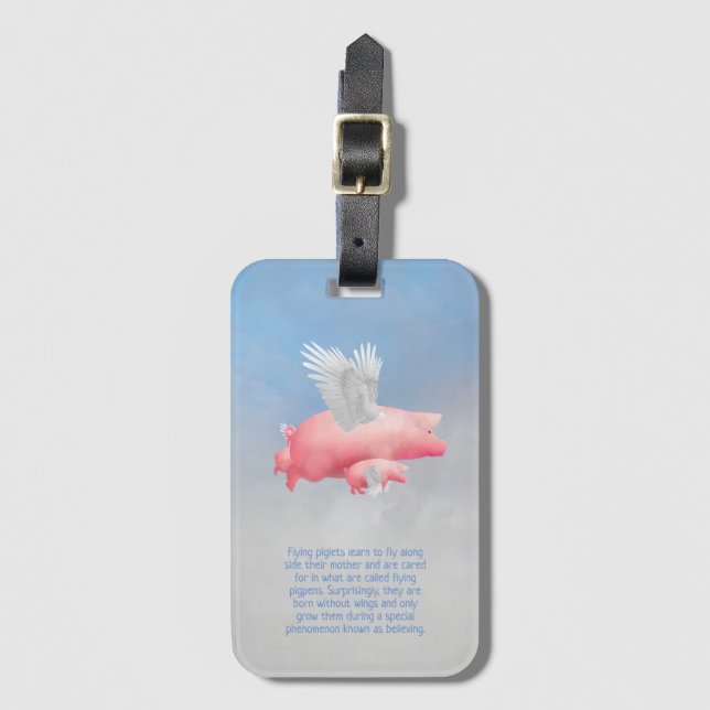 Flying Piglets Luggage Tag (Front Vertical)