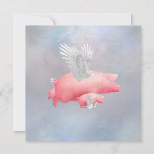 Flying Piglets Note Card (Front)
