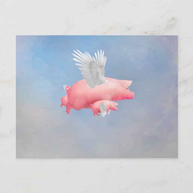 Flying Piglets Postcard (Front)