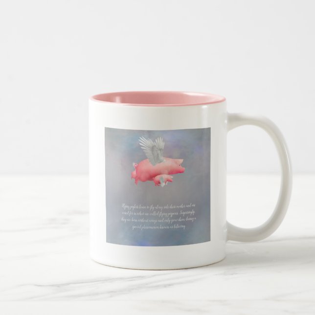 Flying Piglets Two-Tone Coffee Mug (Right)