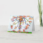 Flying Pigs Around The Maypole Card at Zazzle
