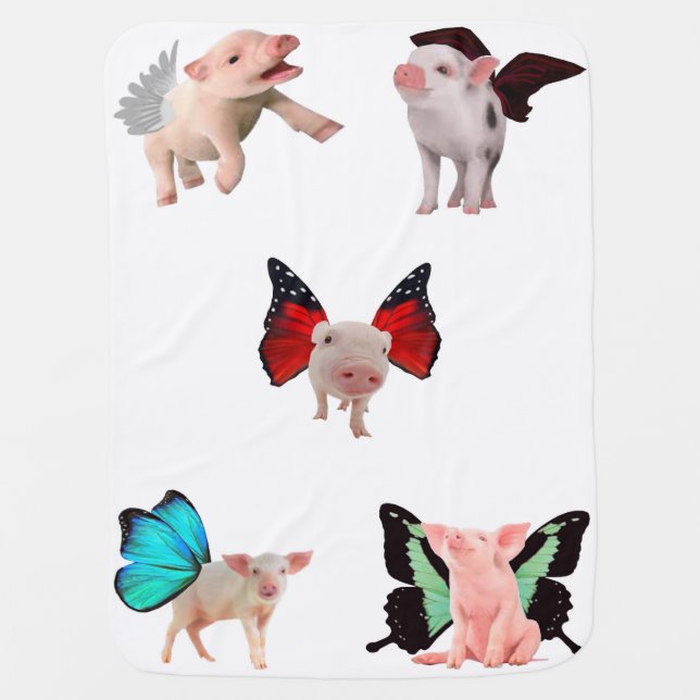 Flying Pigs Baby Blanket (Front)