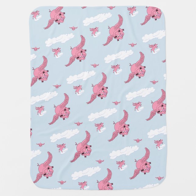 Flying Pigs Baby Blanket (Front)