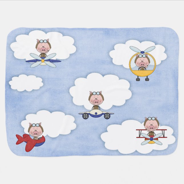Flying Pigs Baby Blankets (Horizontal)