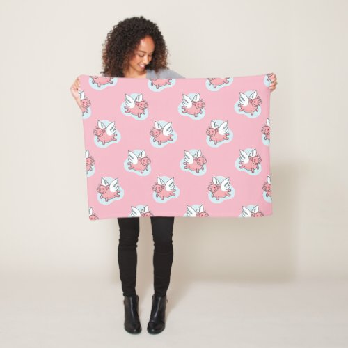 Flying Pigs Chinese Lunar New Year Choose Color FF Fleece Blanket