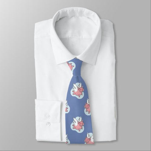 Flying Pigs Chinese Year Birthday Choose Color Tie