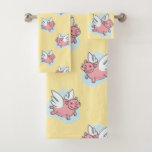Flying Pigs Chinese Year Birthday Yellow Bath T Bath Towel Set at Zazzle