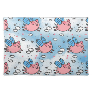 flying pigs cloth placemat