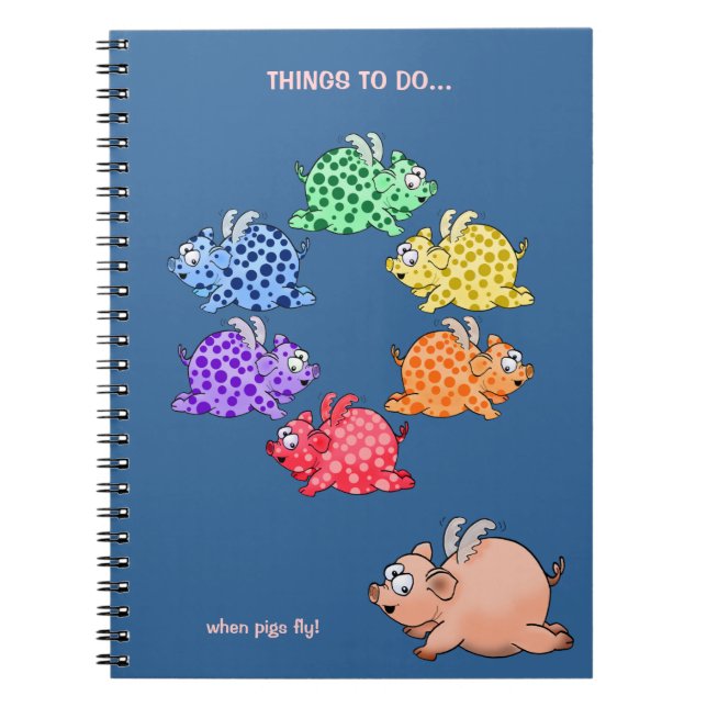 Flying pigs color wheel notebook. notebook (Front)