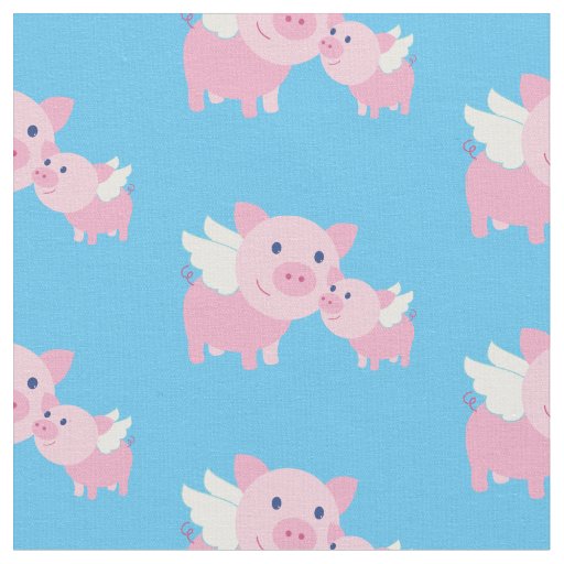 Flying Pigs Cute Baby Nursery Decor Fabric