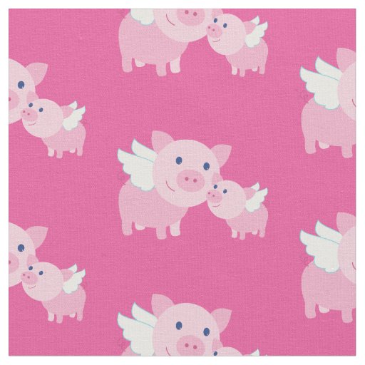 Flying Pigs Cute Baby Nursery Decor Fabric