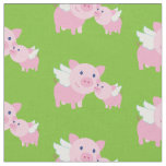 Flying Pigs Cute Baby Nursery Decor Fabric