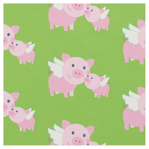 Flying Pigs Cute Baby Nursery Decor Fabric