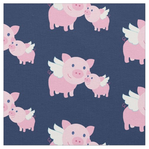 Flying Pigs Cute Baby Nursery Decor Fabric