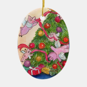 Flying Pigs Decorate Tree Ornament