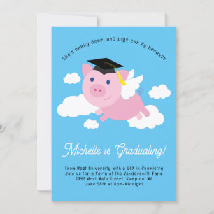 Flying Pigs Graduation Party Invitation