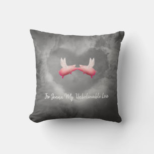 Flying Pigs In Love-Personalized Throw Pillow