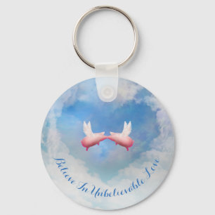 Flying Pigs Kissing-Believe In Unbelievable Love Keychain