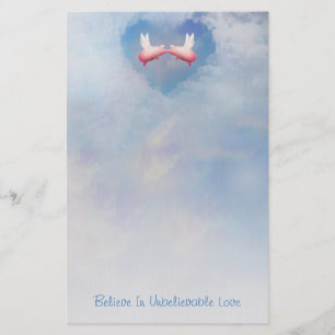 Flying Pigs Kissing-Believe In Unbelievable Love Stationery