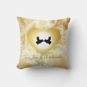 Flying Pigs Kissing-True Love Is Unbelievable Throw Pillow