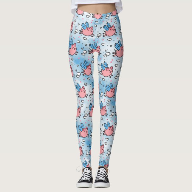 flying pigs leggings (Front)
