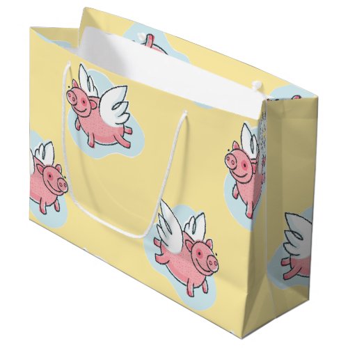 Flying Pigs New Baby Yellow L Gift Bag