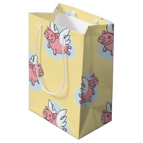 Flying Pigs New Baby Yellow M Gift Bag