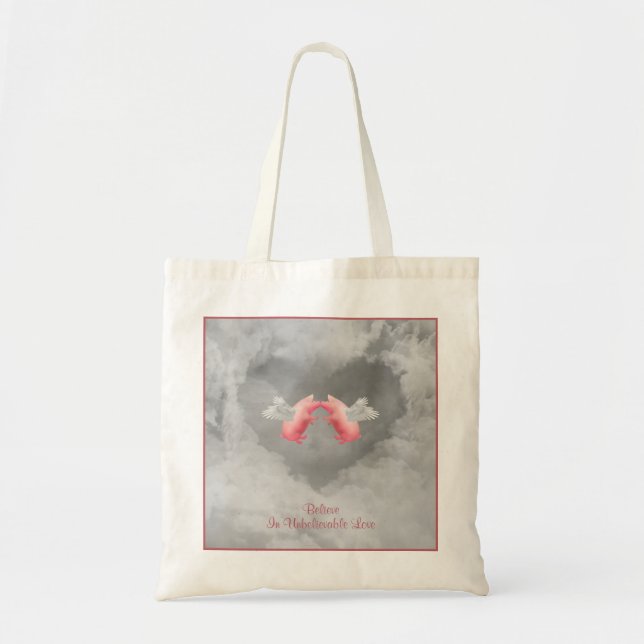 Flying Pigs Unbelievable Love Tote Bag (Front)