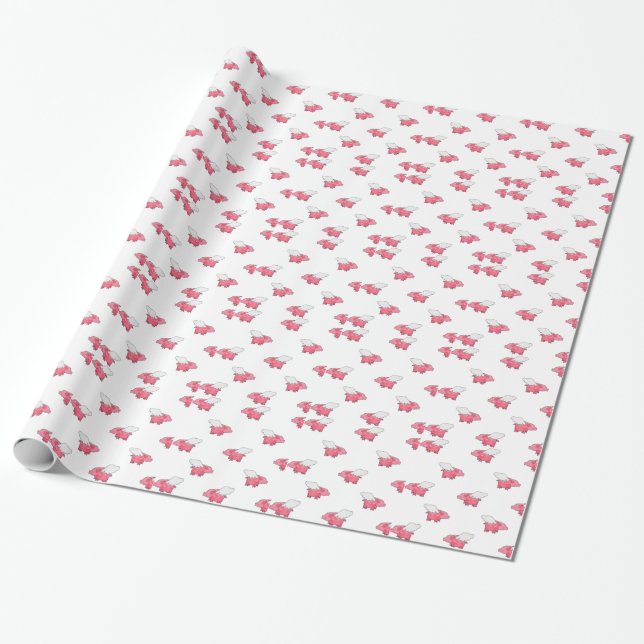 Flying Pigs Wrapping Paper (Unrolled)